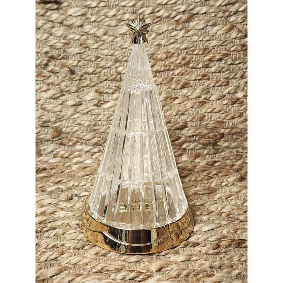 Vintage Holiday Elegance 9” 24% Fine Lead Crystal Light Up Christmas Tree - Picture 5 of 10